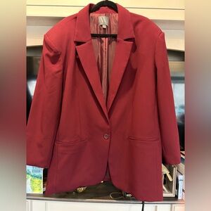 Worthington Crimson Single-Button Blazer